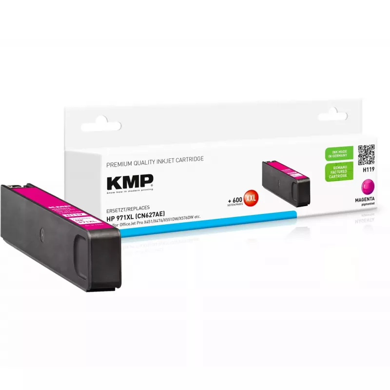 Kasetė KMP HP CN627AE NR.971XL rausvai raudona