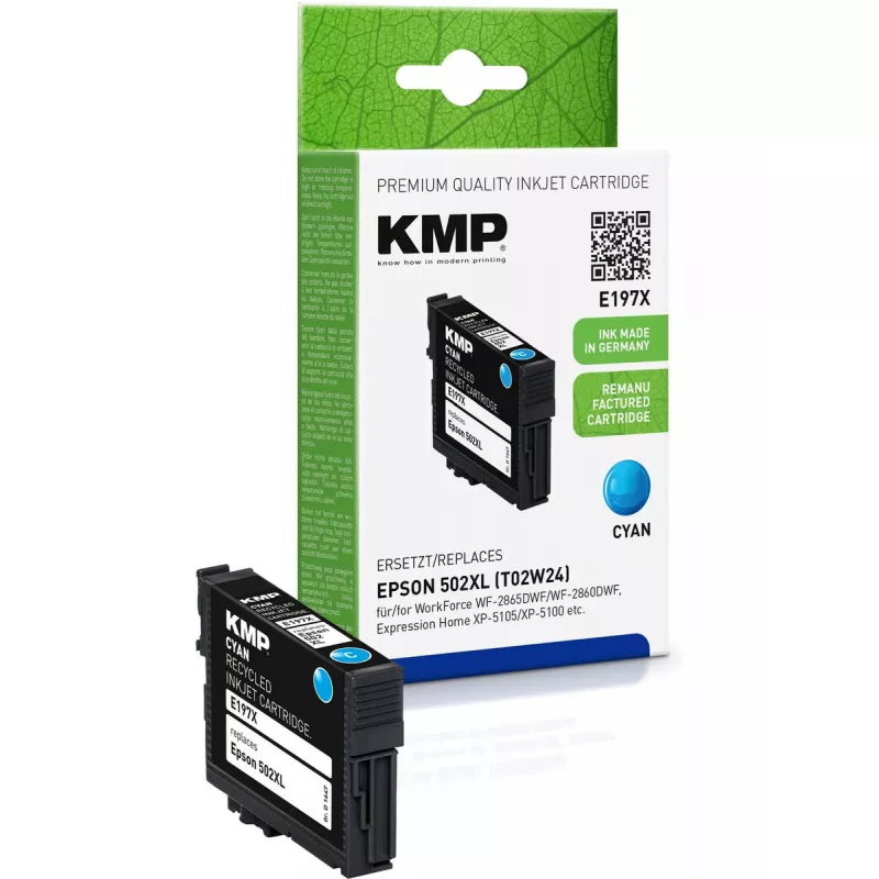 Kasetė KMP Epson 502XL žalsvai mėlyna (Žydra)