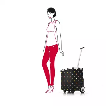 Tote bag Reisenthel Carrycruiser — 40 L, aliuminio rėmas, poliesteris, 420×320 mm, juoda/įvairiaspalvė