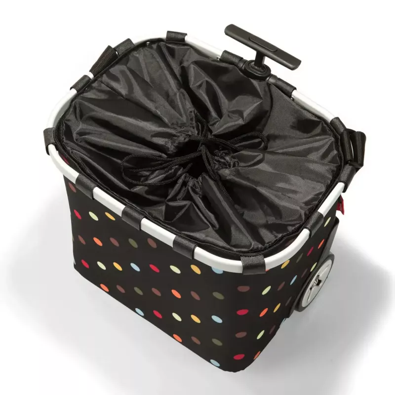 Tote bag Reisenthel Carrycruiser — 40 L, aliuminio rėmas, poliesteris, 420×320 mm, juoda/įvairiaspalvė