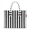 Tote bag Reisenthel Daily Shopper — Juoda/Balta, Poliesteris, 14 L, 420×170 mm
