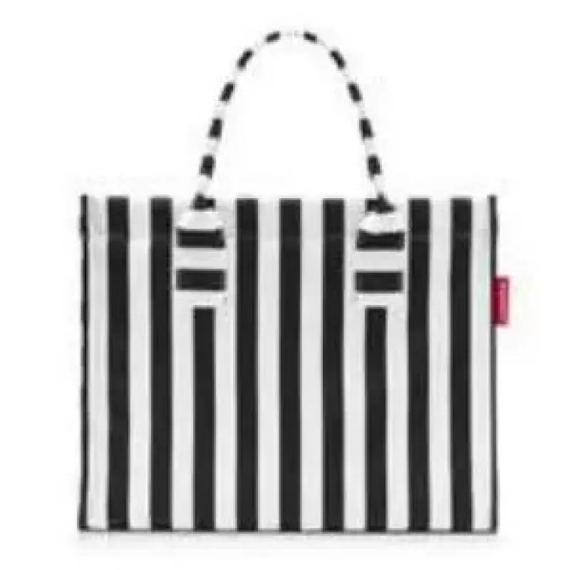 Tote bag Reisenthel Daily Shopper — Juoda/Balta, Poliesteris, 14 L, 420×170 mm