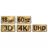 HDMI laidas MaxTrack C 215-1, HDMI Type A į Type A, 1 m, HDMI 2.1, 18 Gbit/s, juodas