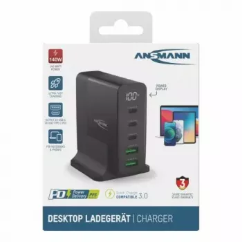Patalpos įkroviklis Ansmann DC5140PD universalus juodas USB greitasis įkrovimas