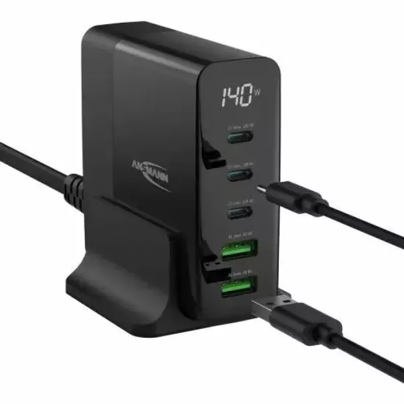 Patalpos įkroviklis Ansmann DC5140PD universalus juodas USB greitasis įkrovimas