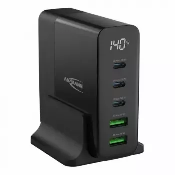 Patalpos įkroviklis Ansmann DC5140PD universalus juodas USB greitasis įkrovimas