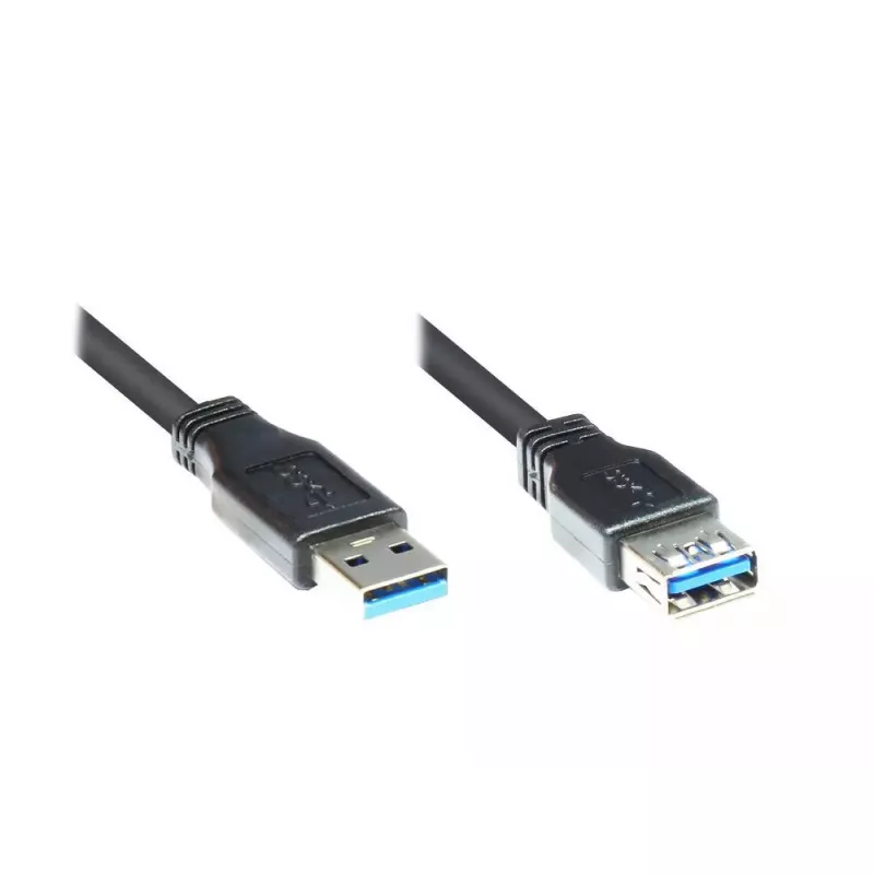 USB laidas Alcasa 5m USB 3.0 A USB 3.2 Gen 1 juodas