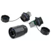 Laido jungtis RJ45 Alcasa IC06-R102 juoda varis plastikas silikagelis