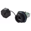 Laido jungtis RJ45 Alcasa IC06-R102 juoda varis plastikas silikagelis
