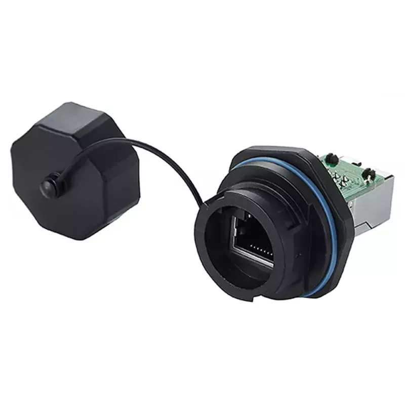 Laido jungtis RJ45 Alcasa IC06-R102 juoda varis plastikas silikagelis