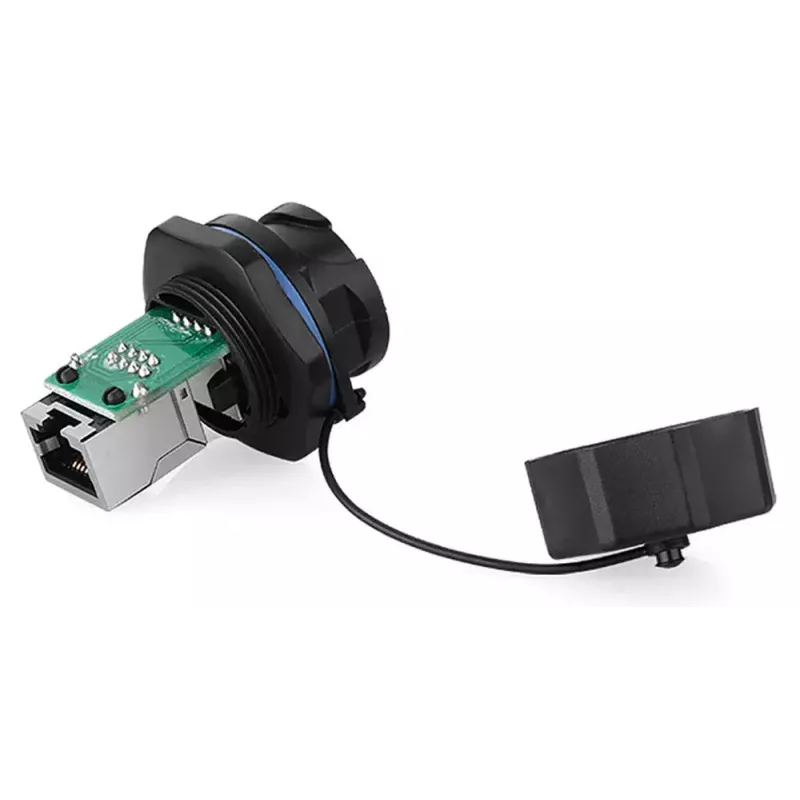 Laido jungtis RJ45 Alcasa IC06-R102 juoda varis plastikas silikagelis