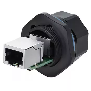 Laido jungtis RJ45 Alcasa IC06-R102 juoda varis plastikas silikagelis
