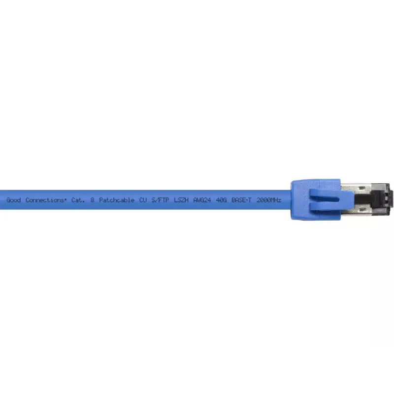 Tinklo kabelis Alcasa 8080-100B 10m Cat8.1 S/FTP Mėlynas