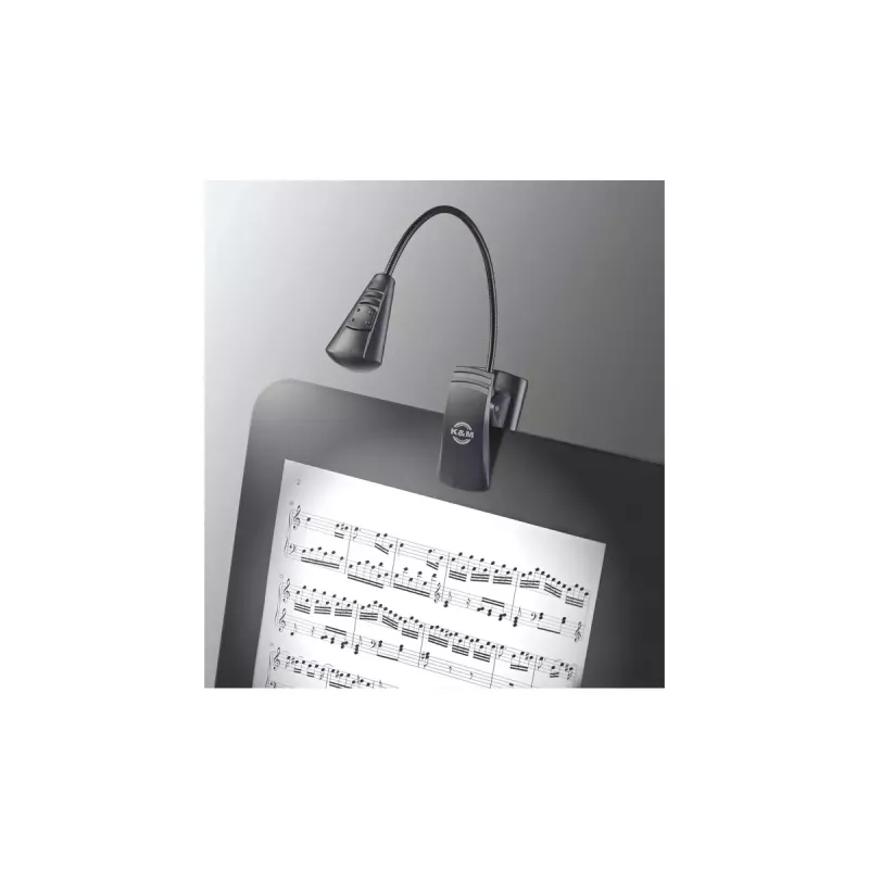 LED muzikos stovo lemputė König & Meyer 12241, juoda, maitinama baterijomis