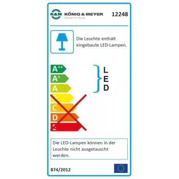 Muzikos stovo šviestuvas König & Meyer 12248-000-55 LED Baterija AC Juodas
