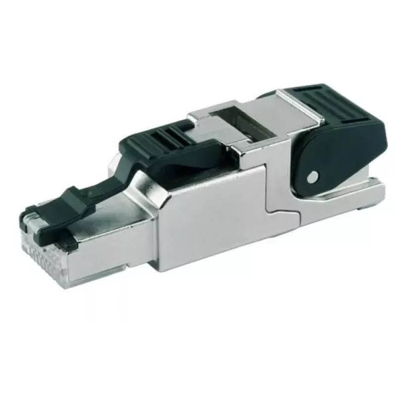 Telegärtner MFP8 T568 A Cat.6A RJ-45 jungtis, juoda/sidabrinė
