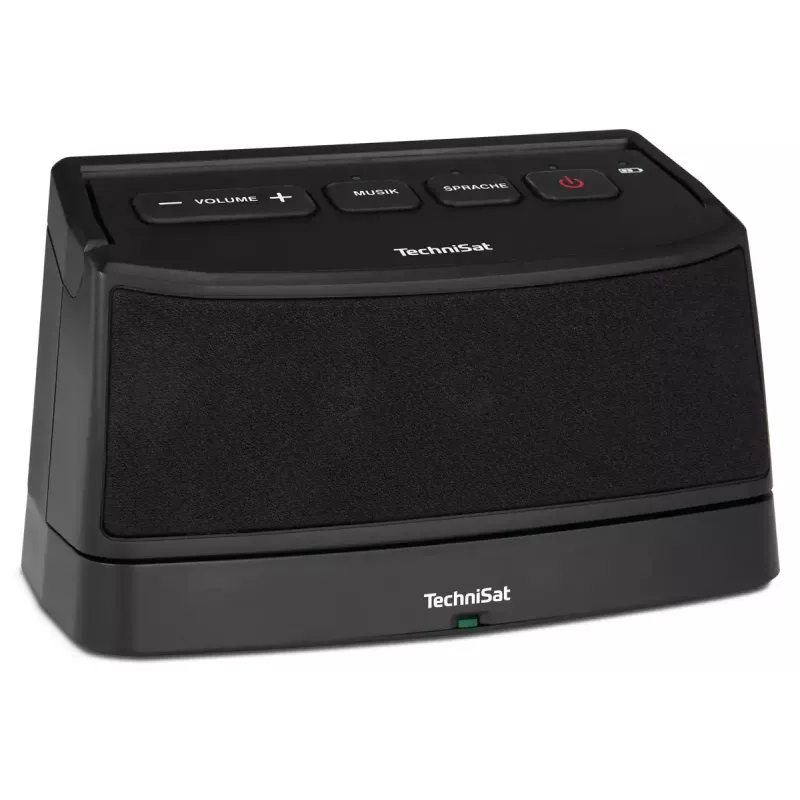 Stereo nešiojamasis garsiakalbis TECHNISAT ISIBOX 1 — 4 W RMS, laidinis ir belaidis, įmontuota baterija, USB-C, juodas