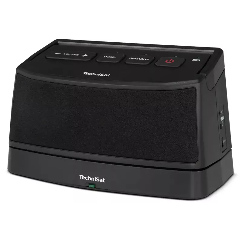 Stereo nešiojamasis garsiakalbis TECHNISAT ISIBOX 1 — 4 W RMS, laidinis ir belaidis, įmontuota baterija, USB-C, juodas