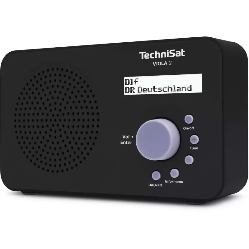 Nešiojamasis radijas TECHNISAT VIOLA 2 – DAB+ & FM, LCD ekranas, 1 W, 3,5 mm lizdas, juodas