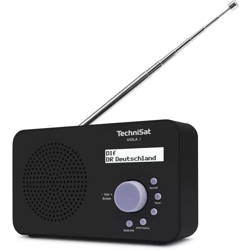 Nešiojamasis radijas TECHNISAT VIOLA 2 – DAB+ & FM, LCD ekranas, 1 W, 3,5 mm lizdas, juodas