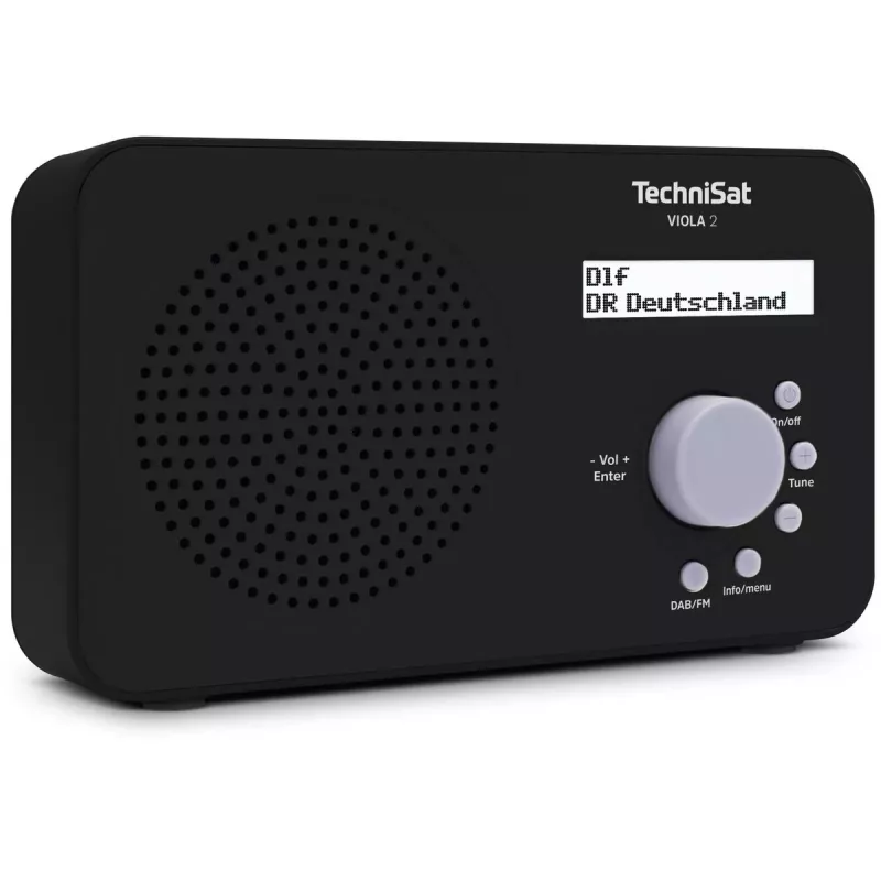 Nešiojamasis radijas TECHNISAT VIOLA 2 – DAB+ & FM, LCD ekranas, 1 W, 3,5 mm lizdas, juodas