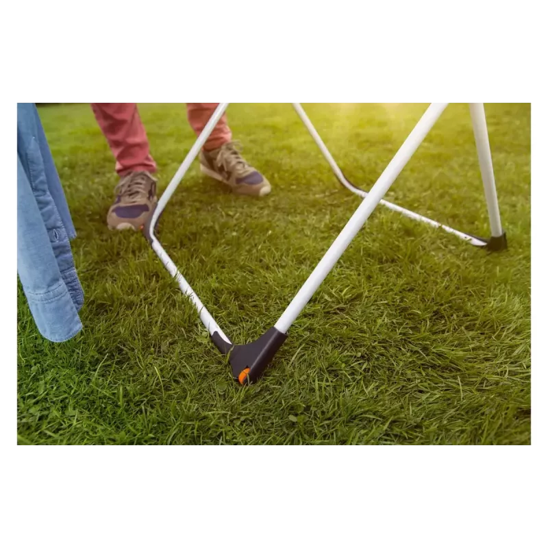 Stovima džiovinimo stelažas VILEDA Doble 157246 — aliuminis ir plienas, 22 m džiovinimo erdvės, sulankstomas, 209 cm ilgis
