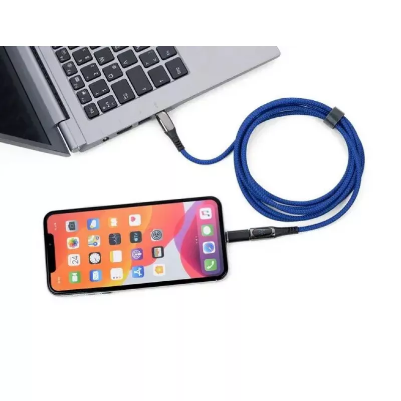 Įkrovimo laidas TROIKA SPEEDY XL USB-C 2 m mėlynas