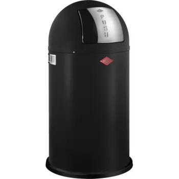 Šiukšliadėžė Wesco Pushboy 50 l, juoda matinė, pedalų nereikalaujantis stumdomas dangtis