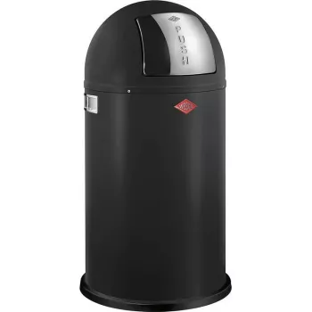 Šiukšliadėžė Wesco Kickmaster Soft Matt Juoda – pedalu valdoma plieninė dėžė 12 l
