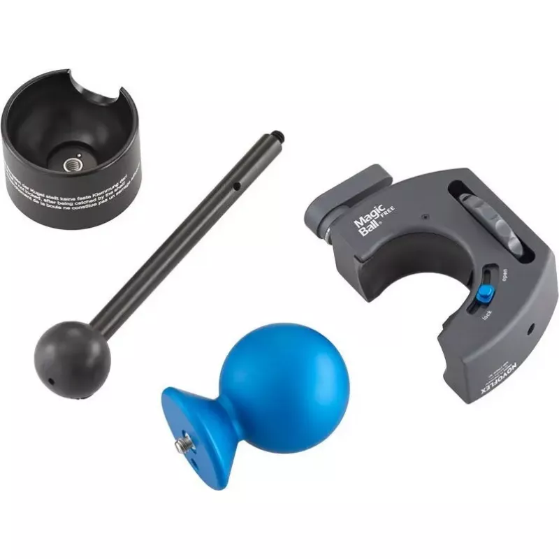 Rutulinė galvutė Novoflex MagicBall Free 50 Set — kompaktiška, lengva trikojo rutulinė galvutė