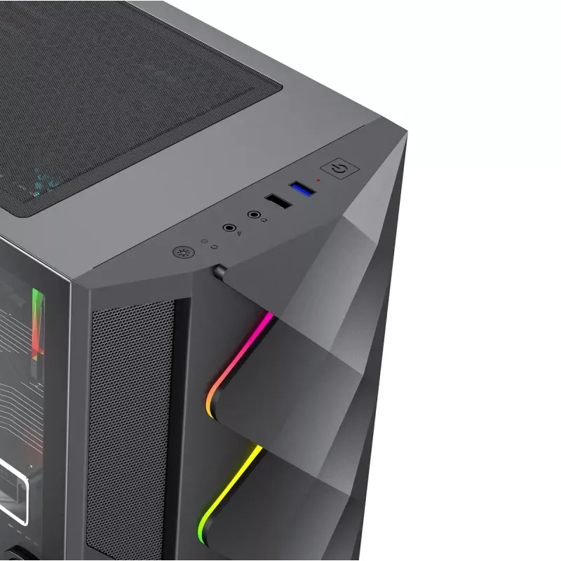 Hyrican GAMEMAX Diamond BK 7795 PC — AMD Ryzen 5 5500, 16 GB DDR4, 1 TB SSD, NVIDIA GeForce RTX 5050, Windows 11 Home, Juoda