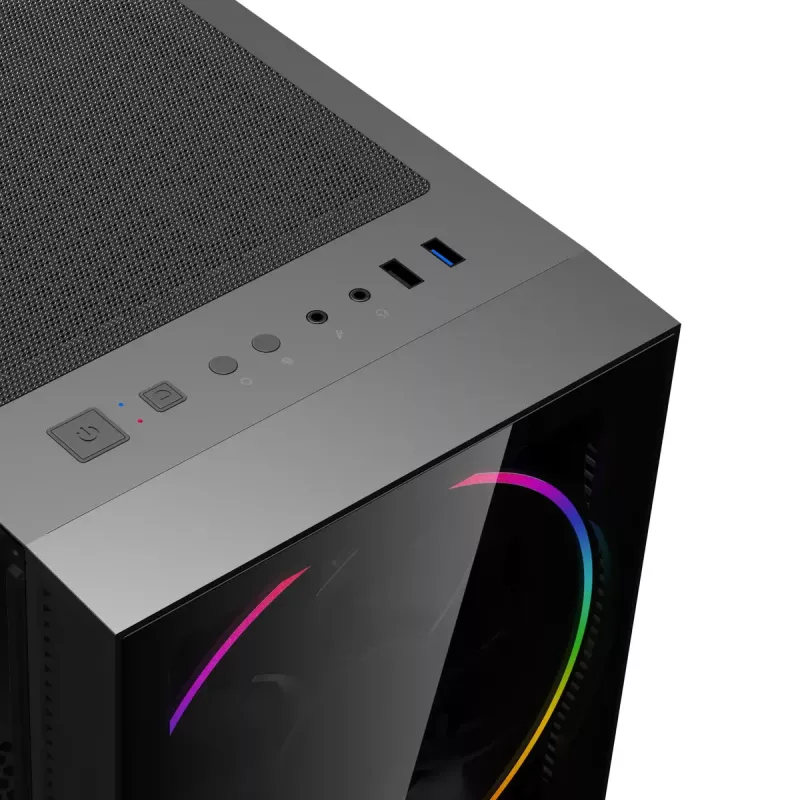 Stalinis kompiuteris Hyrican GAMEMAX Juoda Hole 7811 — Intel Core i5-14400F, 16GB DDR5, 1TB SSD, GeForce RTX 5060 Ti, Windows 11
