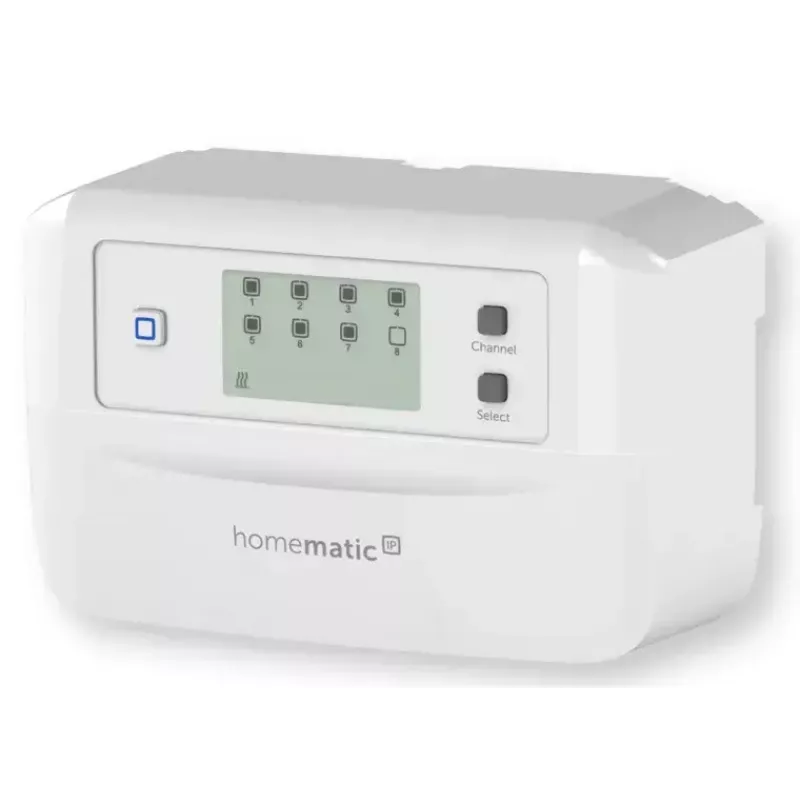 Grindų šildymo valdiklis 8 kanalų motorizuotas, eQ-3 Homematic IP, skaitmeninis termostatas (RF, AC 230 V)