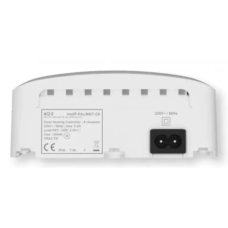 Grindų šildymo valdiklis 8 kanalų motorizuotas, eQ-3 Homematic IP, skaitmeninis termostatas (RF, AC 230 V)