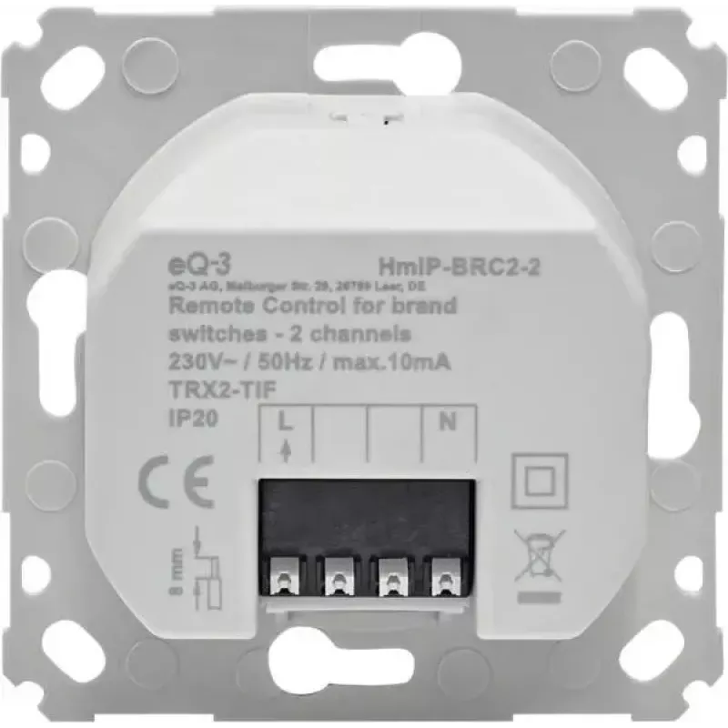 Elektros jungiklio priedas eQ-3 Homematic IP 161839A0, baltas, 71×71×37 mm
