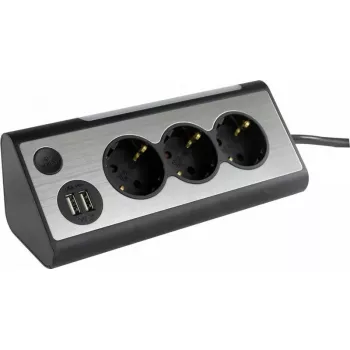 Maitinimo lizdas REV 2400050010, 3 lizdų su 2 USB prievadais