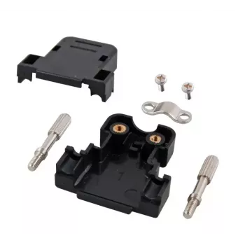 Laido jungtis EFB Elektronik 29520.1 — D-sub 15 kontaktų, plastikinė, juoda, išorinis Ø 8 mm, 31×32 mm
