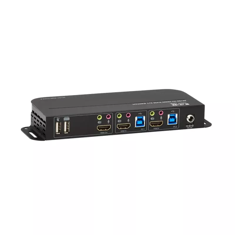 KVM jungiklis 2 prievadų HDMI/USB Tripp Lite B005-HUA2-K — 4K 60 Hz, HDR, HDCP 2.2, IR, USB bendrinimas, 1,2 m kabeliai