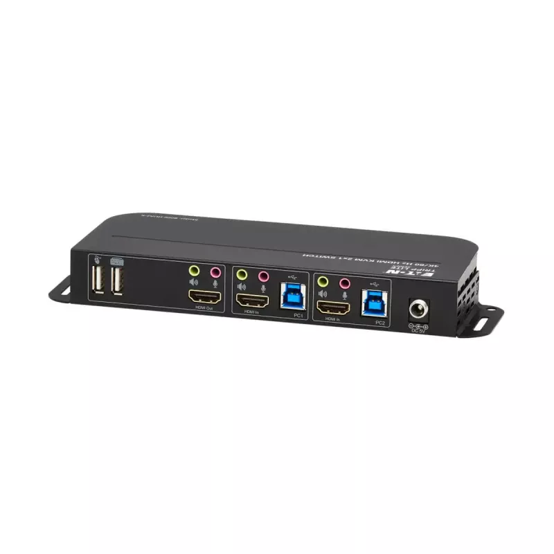 KVM jungiklis 2 prievadų HDMI/USB Tripp Lite B005-HUA2-K — 4K 60 Hz, HDR, HDCP 2.2, IR, USB bendrinimas, 1,2 m kabeliai