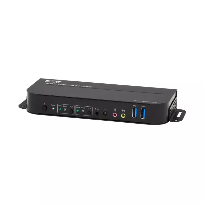 KVM jungiklis 2 prievadų HDMI/USB Tripp Lite B005-HUA2-K — 4K 60 Hz, HDR, HDCP 2.2, IR, USB bendrinimas, 1,2 m kabeliai