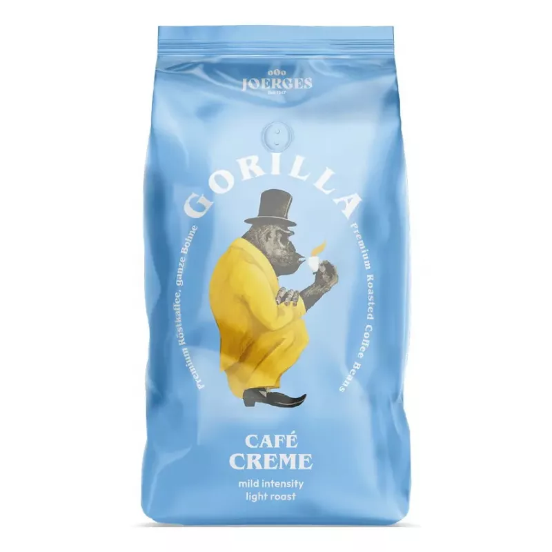Kavos pupelės Gorilla Joerges Café Creme 1 kg – lengvo skrudinimo, nesmulkintos