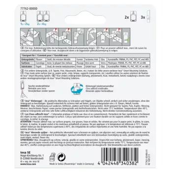 Universalus vidaus laikymo kablys Tesa 77762-00000-01 — baltas, 2 vnt. pakuotėje