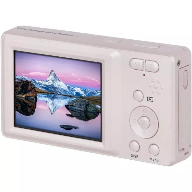 Kompaktiška kamera Rollei Compactline Pocket rožinė — 16 MP, 4x optinis priartinimas