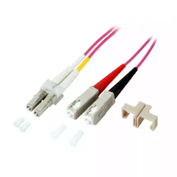 Skaidulinis optinis kabelis EFB Elektronik LC-SC 50/125µ InfiniBand 0.5 m Rožinis