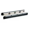 Patch panel EFB Elektronik 37585.1, 24 prievadų RJ-45, 1U stovo, 5000 Mbit/s, auksiniai kontaktai, juodas