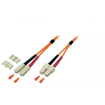 Skaidulinis optinis kabelis EFB Elektronik O6413.25 — OM2 50µm, SC–SC, 25 m, pilnas dvipusis ryšys, oranžinis