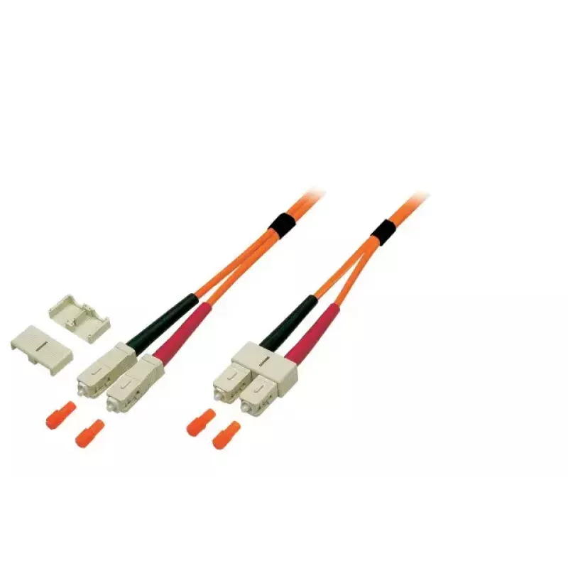 Skaidulinis optinis kabelis EFB Elektronik O6413.25 — OM2 50µm, SC–SC, 25 m, pilnas dvipusis ryšys, oranžinis