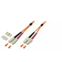 Skaidulinis optinis kabelis EFB Elektronik O6413.25 — OM2 50µm, SC–SC, 25 m, pilnas dvipusis ryšys, oranžinis
