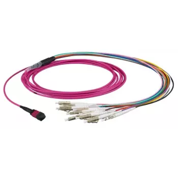 Šviesolaidinis kabelis EFB Elektronik MTPF12LCOM3-10, OM3 daugiamodis, MTP į 12×LC, 10 m, violetinė