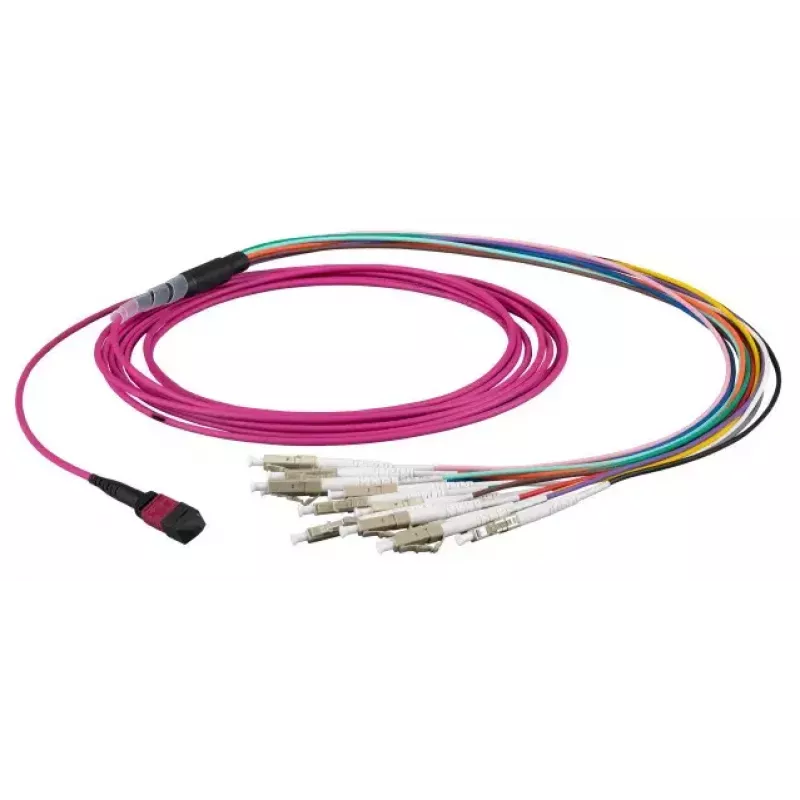 Šviesolaidinis kabelis EFB Elektronik MTPF12LCOM3-2 2 m OM3 MTP į 12×LC purpurinis